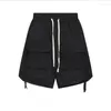 Men's Shorts Summer Cargo Casual Loose Pants Multiple Pockets Large Size Solid Color Drawstring Daily Short Outerwear