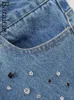 Jeans da donna Bazaleas Negozio online ufficiale Pantaloni dritti Pantaloni da donna a vita alta Y2k Diamond Craft Denim