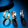 Groupes bijoux de mode 8 mm 24 km anneaux en carbure de tungstène plaqué d'or pour hommes