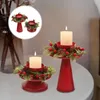 Kandelaars 2 stuks Home Decor Geschilderde ijzeren houder Kerstkandelaars Berry Bureaudecoratie Feest