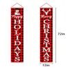 Juldekorationer 2pc Plaid Porch Sign Happy Holidays Banner ytterdörr hänger för hemvägg inomhus utomhusdekoration