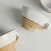 Tasses Ins café en céramique tasses Vintage créatives 300ml motif à rayures tasse de petit déjeuner Style japonais