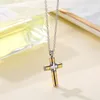 Hip Hop Design Small Component Cross Pendant Advanced Water Wave Chain Roestvrij stalen ketting Fashion sieraden ketting