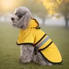 Hundebekleidung Vier Jahreszeiten Haustier-Regenmantel Große und kleine Hunde Reflektierende Streifen Einfacher Stil Outdoor-Mopsjacke für