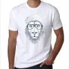 Mens T-shirts Fashion Cotton Oneck lejon tryckt t-shirt för män sommar kort ärm avslappnad hiphop tshirt topps tees7030921 droppe delive dhxyr