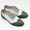 Oxfords echte lederen gemengde kleuren blauw witte vintage oxford schoenen dames bullock derby platte schoenen skor vier seizoenen oxford schoenen femme