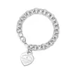 Marque originale TFF 925 chaîne épaisse en argent Sterling en forme de coeur OT boucle Braceletiffay amour Style bijoux Bracelet diffusion en direct