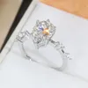 Clusterringen 4CT volledige Moissanite diamant D kleur VVS peergeslepen damesring S925 sterling zilver verguld witgoud bruiloft voor vrouwen