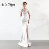 Partykleider Kristall-Abendkleid It's Yiiya DX335 V-Ausschnitt, kurze Ärmel, Meerjungfrau, besondere Anlässe, bodenlang, Übergröße