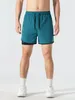 Short masculin Été Men de gym de fitness sec rapide sport 2 en 1 entraîne d'entraînement à double pantalage pantalon court plus taille 5xl