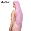 Parrucche parrucche nobili in pizzo da 42 "parrucca sintetica ondulata lunga con capelli a metà mano legata al 130% parrucca da 1" 4 "Wigs simulate per nero