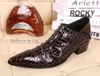 Dress Shoes 6.5cm High Heel Man Italian Style Leather Wedding And Party Men Size US12