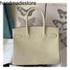 Platinum Leather BK Designer Handväska Bag Womens 25cm Portable Lychee Mönster High-End First Layer Togo Cow Large