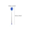 Spoons 6Pcs Transparent Long Handle Glass Milk Drink Round Shape Lovely Stirrers Swizzle Stirring Rods For Household (Assorted Color)