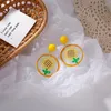 Stud Earrings 2024 Trend Korean Retro Girl Style Colorful Acrylic Animal Cute Female Holiday Gifts