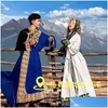 Ethnic Clothing Traditional Couple Print Robe Gown Thick Winter Warm Tibetan Robes Dress Chinese Style Lovers Performance Costumes Dro Dhttf