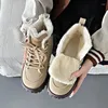 Casual Shoes Winter Women's High Top Plush Warm Cortile Student Cotton Shoe Platform Sneakers Zapatos Para Mujeres Tennis Fashion