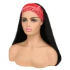 Wigs suq women'sstraight headband wig Hair Syntical Cosplay Party Black hat Resostant Daily Wigs