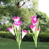 Decorações de jardim ao ar livre LED luz solar RGB Tulip Flor Lâmpada Paisagem Pátio Gramado À Prova D 'Água Estaca Inserir Rosa