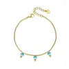 Bracelets de charme Bracelet de chaîne de fête de luxe pour femmes Turquoise français Baguette corde bijoux charmes cadeau petite amie livraison directe Dheyz