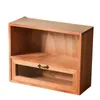 Vintage-Holzvitrine für Kleinigkeiten, Kosmetik-Aufbewahrungsschrank mit Schublade, nordischer Stil, Schreibtisch-Aufbewahrungsbox