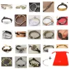 Bangles 2021 New Plated Fashion 925 Silver Color Red String Green Charm Bead Bracelet Free Wholesale Shipping with Bag