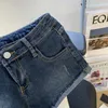 Shorts jeans com borda rolada de baixa ascensão para mulheres verão sexy calças elásticas apertadas jeans 240402