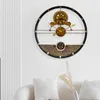 Orologi da parete Orologio decorativo creativo con ingranaggi cavi Soggiorno Retro Nostalgico sfondo rotondo Quarzo muto