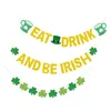 パーティーデコレーション2セットEatdrink Latte St Patricks Day Decor Flag Patrick's Dicors The Banner