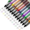 Gekleurde pennen voor het maken van aantekeningen Fijne punt Glad schrijven Rollende bal Sneldrogend 12-delig Volwassen kind Art Journaling