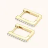 Stud Earrings COSFIX Women's Moissanite Hoop D Color Yellow 2024 Trend Silver 925 Full Real Jewerly