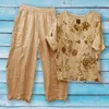 Pantaloni a due pezzi da donna 2 pezzi/set camicetta, top da donna morbidi a gamba larga, set di indumenti femminili