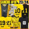 XXXL 4XL 23 24 Sancho＃10 Reus＃11 Soccer Jerseys Borussia Kamara Haller 2023 2024ホームアウェイベリンガムレイナブラントドルトムントメンズキッズキットMaillot De Foot Football Shirt