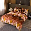 Set di biancheria da letto Set copripiumino geometrico scozzese sfumato nordico con federa Copripiumino moderno 220x240 king size senza lenzuolo