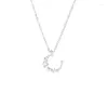 Chaînes GIOIO Style coréen Strass Irrégulier Croissant Tempérament Lune Collier Clavicule Chaîne Tout Assorti Cadeau Gracieux Une Tarte