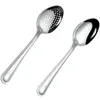 Spoons 2 Pcs Stainless Steel Serving Spoon Slotted Utensils Scoops Household Reusable Kitchen Accessory Daily Dinnerware