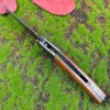 Faca dobrável de alta qualidade D2 Lâmina de lavagem de pedra Rosewood Handle Ball Bearing Outdoor Camping Caminhadas Pesca Facas de pasta EDC