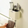 Kitchen Storage Cutlery Rack Modern Multifunctional Wall Mount Chopstick Holder With Hook Towel Bar Detachable Drain