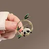 Chinese style cute panda brooch with high rise bamboo product jacket pin accessories 240325