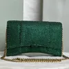 Luksusowe damskie kryształy portfel klepsydry na łańcuchu najwyższej jakości prawdziwa torba projektantka cielęcy moda złota