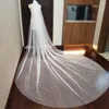 Veaux de mariée Real Pos Perls Luxury Perles Veil de mariage 3,5 mètres de long 3 larges Ivoire avec peigne à un peigne