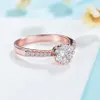 Kuololit 9K Roségold Ring für Damen Sterling 925 Silber Solitär Ehering Verlobungsgeschenke 240402