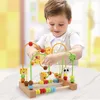 Drewniana kolejka górska koralika labirynt Montessori Maze Circles wokół koralików Abacus Math Toys Baby Development Dzieci