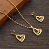 Necklace Earrings Set 18k Gold Plated Africa Dubai Cute Pendant Wedding Birthday Party For Women Girl Gifts