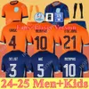 24 25 Pays-Bas MEMPHIS Coupe d'Europe 23 24 Maillot du club Holland DE JONG VIRGIL DUMFRIES BERGVIJN Chemise 2024 KLAASSEN BLIND DE LIGT hommes kit enfants maillot de football