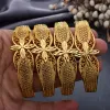 Armreifen 24K 4pcs/Los Dubai Gold Farbwälzes für Frauen Männer Afrikanische Nahe Osten Armreifen Armbänder Äthiopischer Schmuck