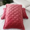 2pcs crystal Velvet Pillvet Color Solid Winter Wart Warm Cases Decor Home Palow Covered Bedding