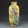 Vases Céramique Émail Coloré Bouteille Carrée Collection Antique Artisanat Arrangement De Fleurs Dispositif Salon Décoration Ameublement