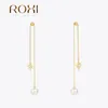 Stud Cüping Roxi Yaz Bohemia 1PAIR Pearl Tassel Kadınlar için 925 STRING Silver Star Piercing Party Seyahat Takı