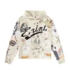 2023 Herfst/Winter Nieuwe SM Co-merk Kapok Graffiti Print Gedragen Hoodie Casual losse trui